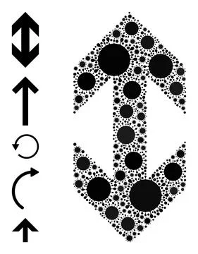 Flip Vertically Icon - Contagious Collage and Additional Icons Stock Illustration