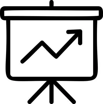 Flipchart with growth chart for strategy report Illustrazione stock