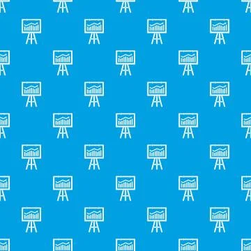 Flipchart with marketing data pattern seamless blue Illustrazione stock