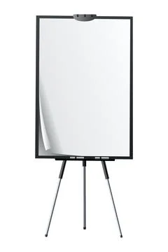 Flipchart mockup. Presentation and seminar whiteboard with blank paper sheets Stock Illustration