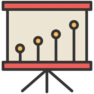 Flipchart or projection screen flat vector icon Stock Illustration