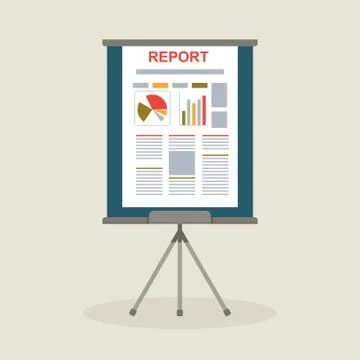 Flipchart with report presentation Stock-Illustration