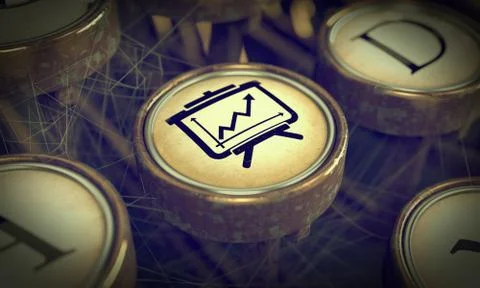 Flipchart on Typewriter Key. Education Concept. Stock Illustration