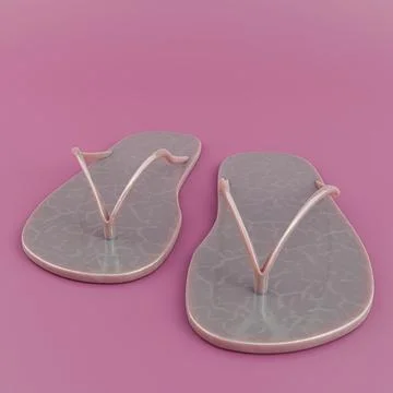 Flipflops isolated on pink background Stock Illustration