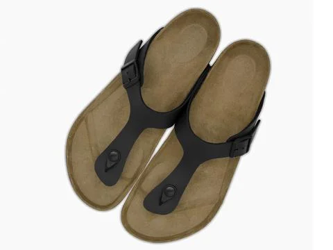 Flipflops on white abckgrounds Stock Photos