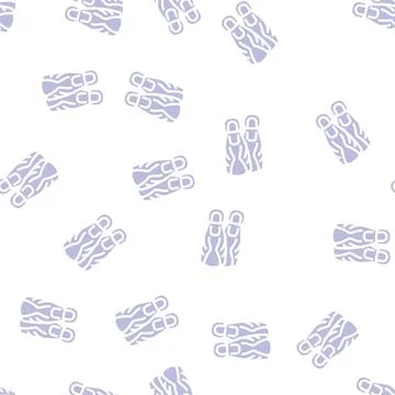 Flippers for diving glyph vector seamless pattern Illustrazione stock