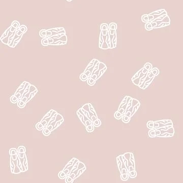 Flippers for diving line vector seamless pattern Stock Illustration