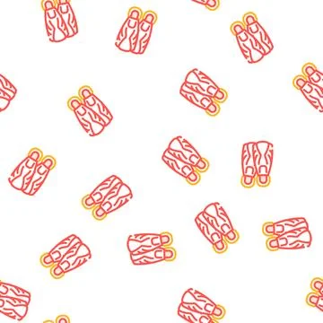 Flippers for diving vector seamless pattern Illustrazione stock