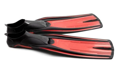 Flippers for diving on white background Stock-Fotos