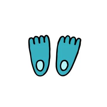 Flippers doodle icon, vector illustration Stock Illustration