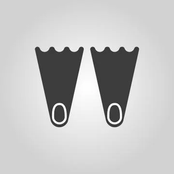 The flippers icon. Diving symbol. Flat Stock Illustration