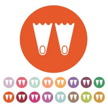 The flippers icon. Diving symbol. Flat Stock-Illustration