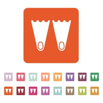 The flippers icon. Diving symbol. Flat Stock Illustration