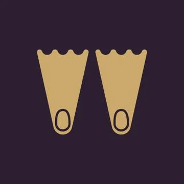 The flippers icon. Diving symbol. Flat Stock Illustration