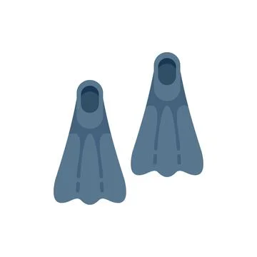 Flippers icon flat vector. Pool cleaning Stock Illustration
