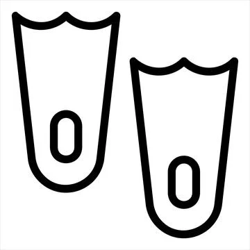 Flippers line icon vector illustration isolated on white background Stock Illustration