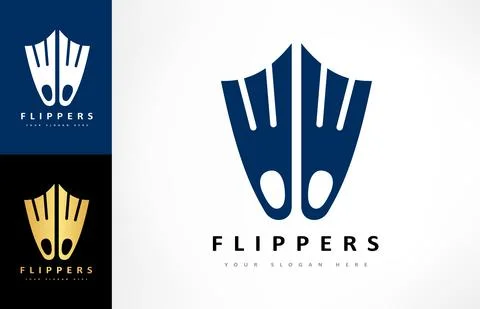 Flippers logo vector. Diving design. Stock Illustration