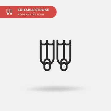 Flippers Simple vector icon. Illustration symbol design template for web mobi Stock Illustration