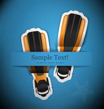 Flippers with a starfish. Stock Illustration