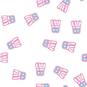 Flippers for swimming vector seamless pattern Stock Illustration