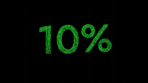 Flipping and jumping green ten percent handwritten sign Stock Footage 337955669