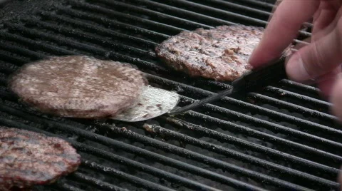 Flipping Burgers Stock Footage