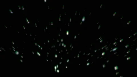Flipping, Green, Defocused Oval in Shape Particles with Chroma Noise Video stock 147658085