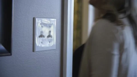 Flipping Light Switch  Stock Footage 227077053