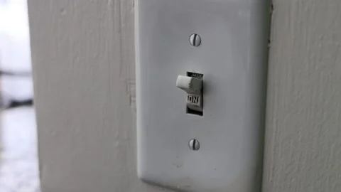 Flipping Old Dirty Switch On And Off Stock Footage 308264467