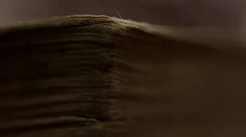 Flipping pages of an old book (macro) Stock Footage 45170752