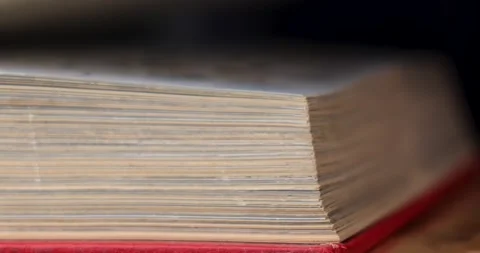Flipping pages of a red book Stock Footage 264384173
