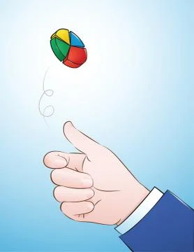 Flipping pie chart coin 스톡 일러스트