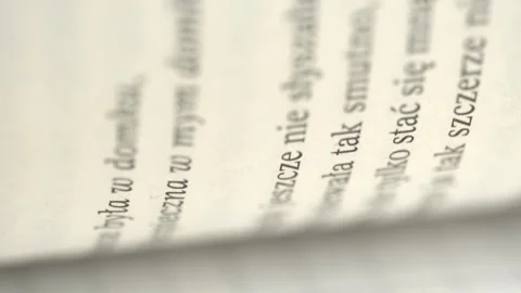 Flipping Polish language book pages, reading and education. Flicking throug.. Stock Footage 262417633