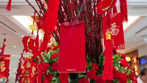 Flipping of red pockets Stock Footage 263008070