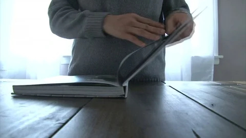 Flipping through a book, video Video stock 71842264