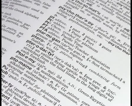 Flipping through dictionary V5 - PAL Video stock 12062609