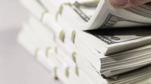Flipping Through the Stack of Dollars Stock-Footage 43916583