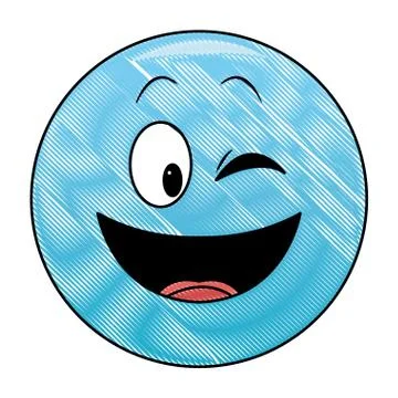 Flirt eye chat emoticon scribble Illustrazione stock