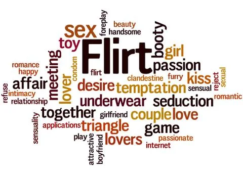 Flirt, word cloud concept Stock Photos
