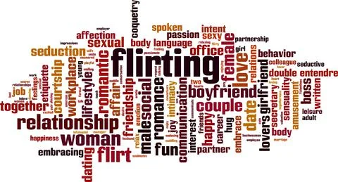 Flirting word cloud Stock Illustration