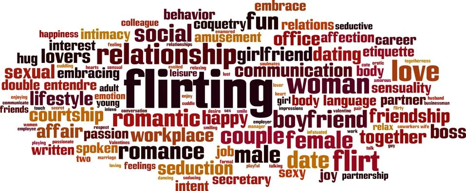 Flirting word cloud Stock Illustration