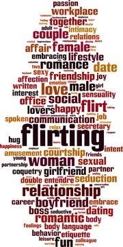 Flirting word cloud Stock Illustration