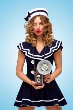 Flirty winking. Stock Photos