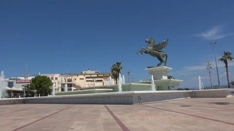 Flisvos Square in Corinth Video stock 160372774