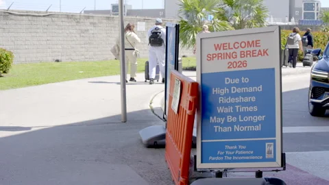 FLL spring break notification kiosk sign Fort Lauderdale International Airpor Stock Footage 331738131