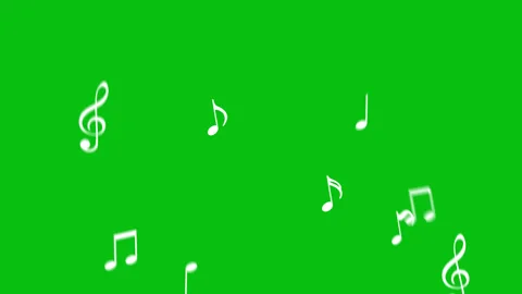 Fload music note symbole for happines visual effect isolated green Stock Footage 310890448