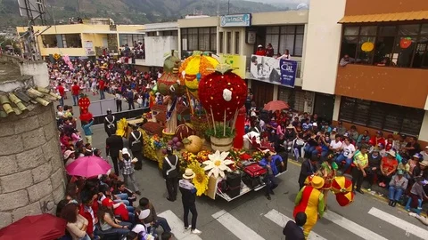 Float in Ambato, Ecuador during Carnival Stock Footage 73039922