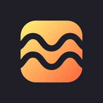 Float animation orange solid gradient ui icon for dark theme Illustrazione stock