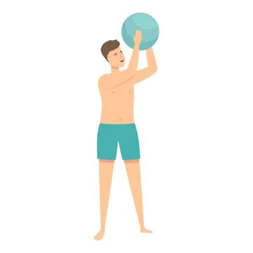 Float ball boy icon cartoon vector. Recreation party 스톡 일러스트