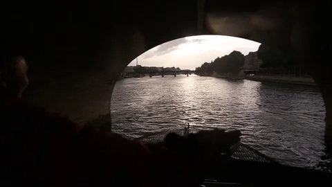 Float on a boat on the Seine in Paris. Spring in Paris. Travel to Europe. C.. Stock Footage 73024846